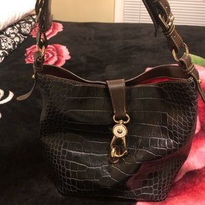 Dooney & Bourke Croco Embossed Shoulder Bag Lily
